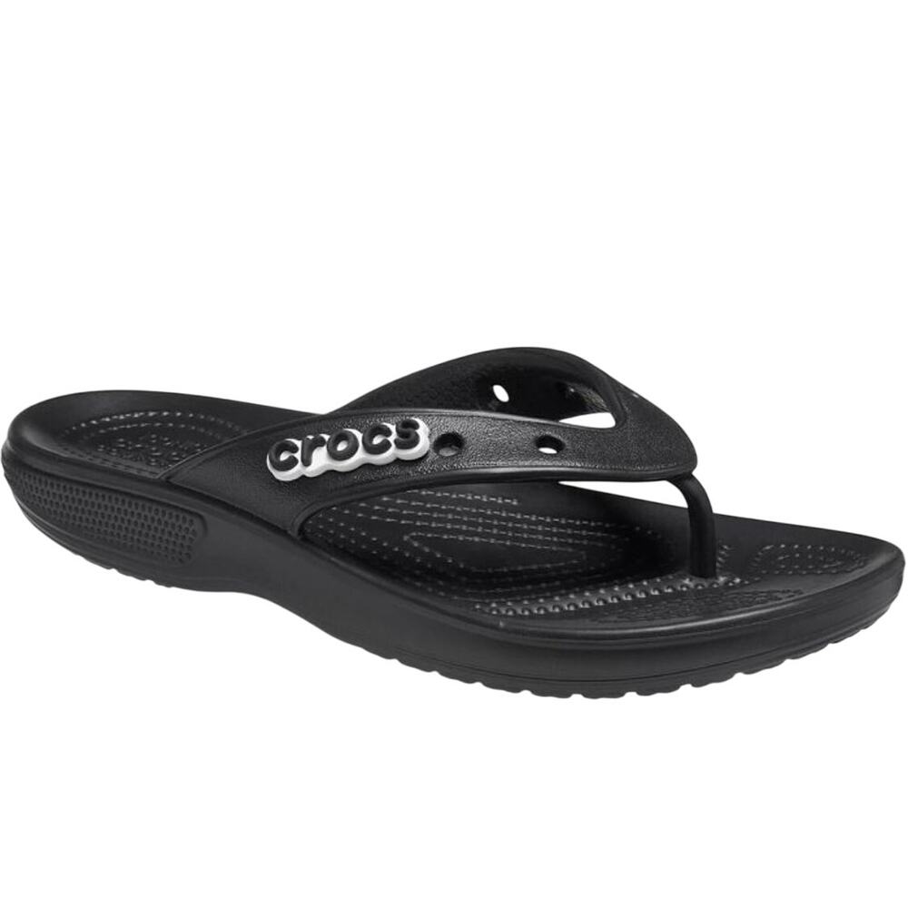 Crocs Classic Flip Flops Black Slip On Thong Sandals Womens 8/Mens 6 Water Shoes